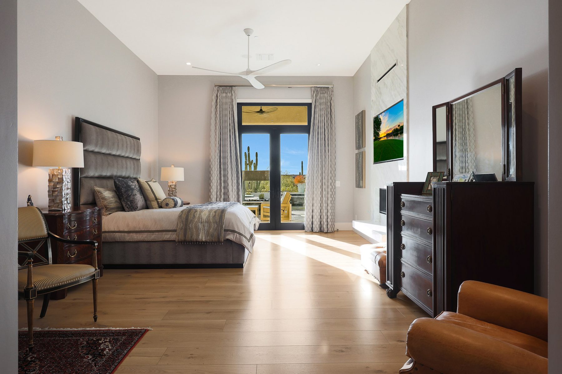 Master bedroom with Imperial Danby marble fireplace